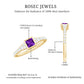 1.2 Carat Bezel Set Amethyst Solitaire Promise Ring with Diamond