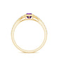 1.2 Carat Bezel Set Amethyst Solitaire Promise Ring with Diamond
