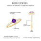 Certified Real 1.2 Carat Amethyst Princess Cut Engagement Ring with Diamond