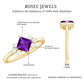 Princess Cut Amethyst Promise Ring with Diamond Trio