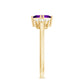 Princess Cut Amethyst Promise Ring with Diamond Trio