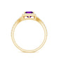 1.2 Carat Amethyst Princess Cut Engagement Ring with Moissanite Split Shank