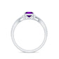 Real 1.2 Carat Amethyst Princess Cut Engagement Ring with Diamond Bypass Shank