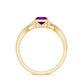 Real 1.2 Carat Amethyst Princess Cut Engagement Ring with Diamond Bypass Shank