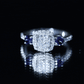 Certified 1.7 Carat Cushion Cut Lab Grown Diamond Engagement Ring with Blue Sapphire