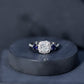 Certified 1.7 Carat Cushion Cut Lab Grown Diamond Engagement Ring with Blue Sapphire