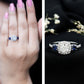 Certified 1.7 Carat Cushion Cut Lab Grown Diamond Engagement Ring with Blue Sapphire