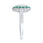 Certified 2 Carat Lab Grown Diamond Engagement Ring with Emerald Halo