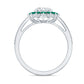 Certified 2 Carat Lab Grown Diamond Engagement Ring with Emerald Halo