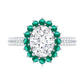 Certified 2 Carat Lab Grown Diamond Engagement Ring with Emerald Halo