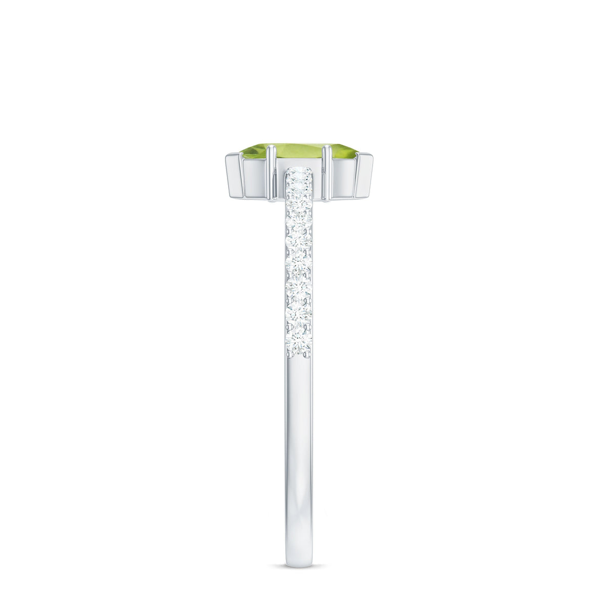 Anillo de promesa de peridoto marquesa de 0,7 quilates genuino con diamante