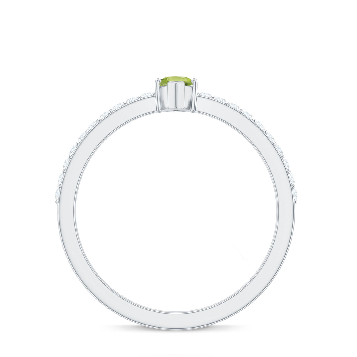 Anillo de promesa de peridoto marquesa de 0,7 quilates genuino con diamante