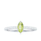 Anillo de promesa de peridoto marquesa de 0,7 quilates genuino con diamante