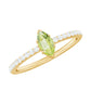 Anillo de promesa de peridoto marquesa de 0,7 quilates genuino con diamante
