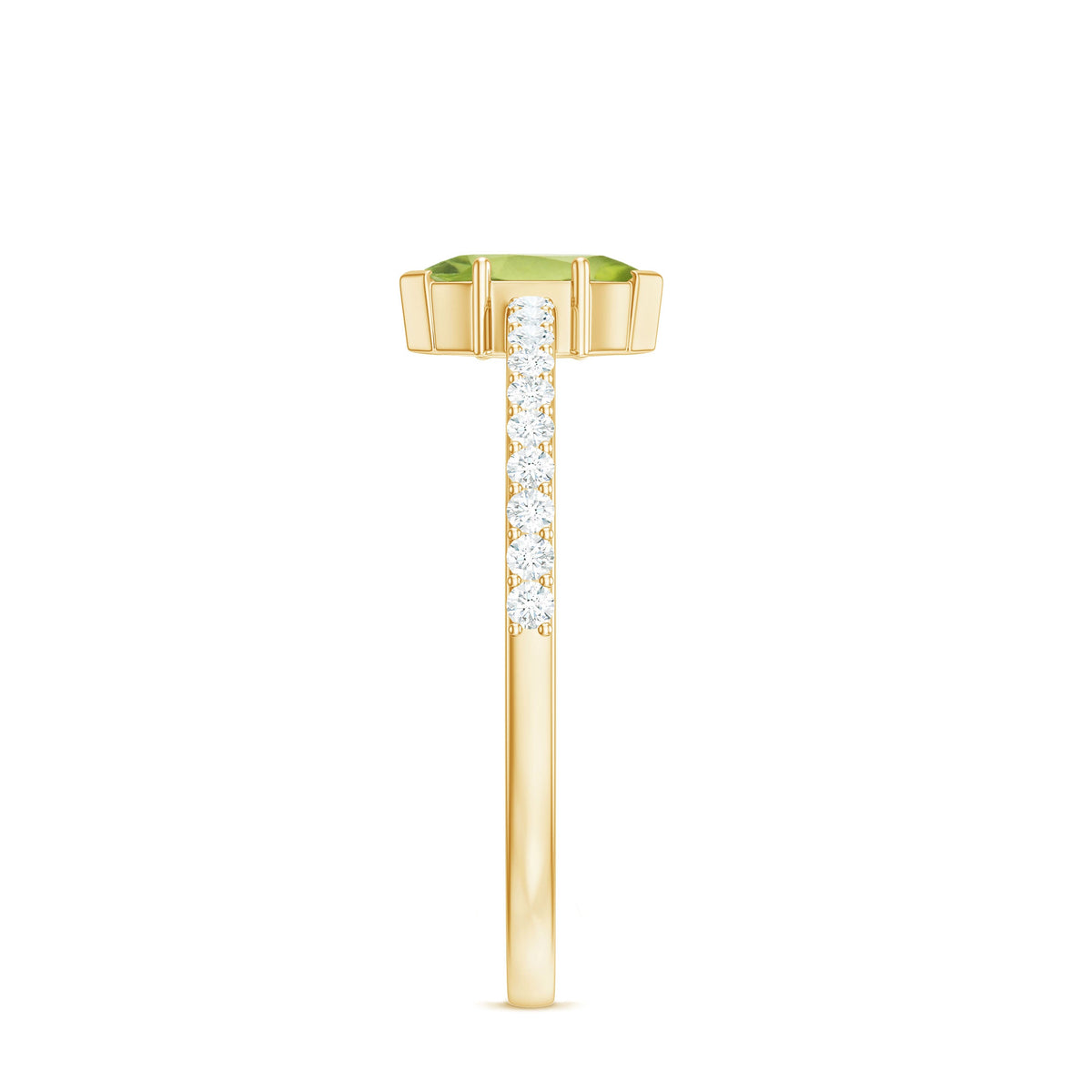 Anillo de promesa de peridoto marquesa de 0,7 quilates genuino con diamante