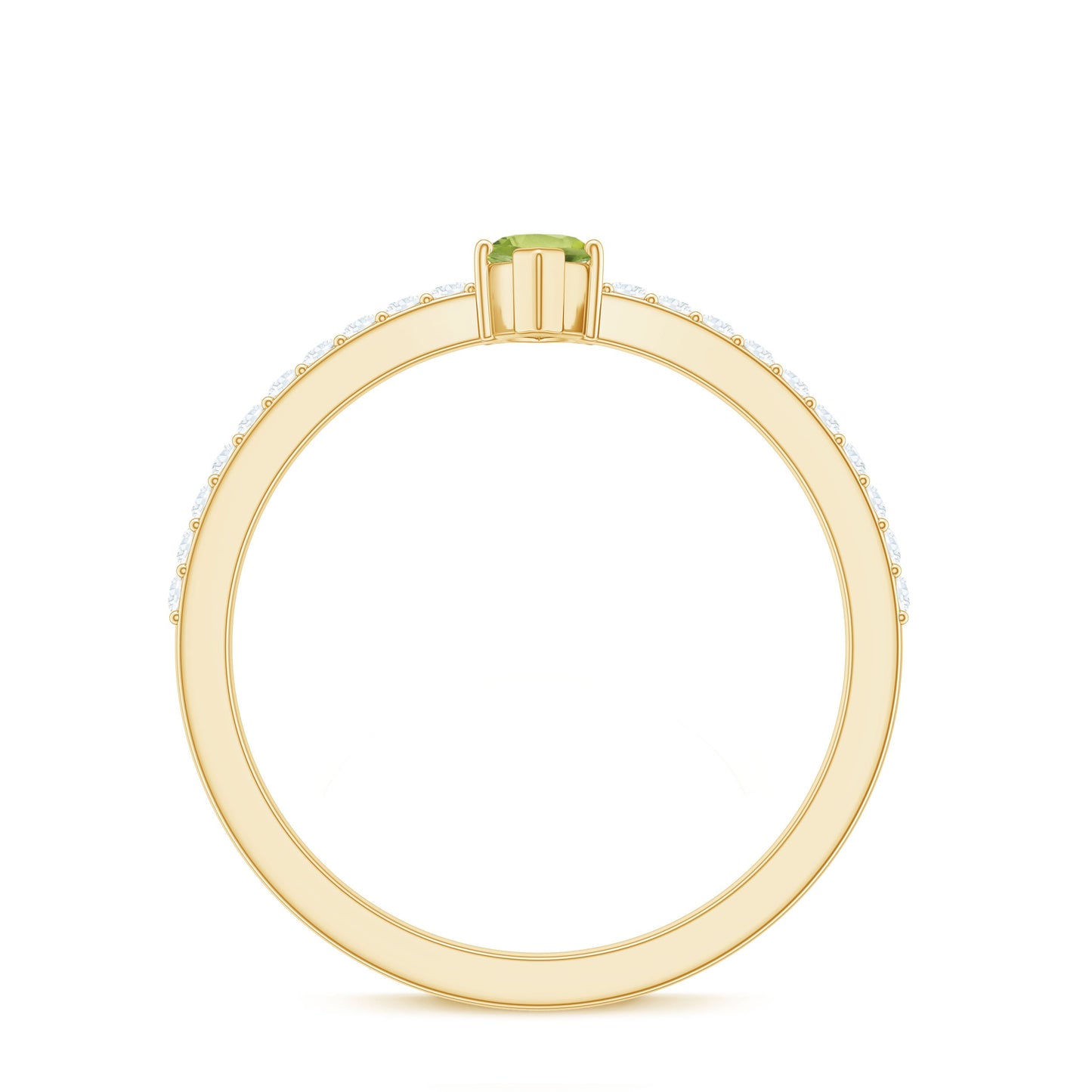 Anillo de promesa de peridoto marquesa de 0,7 quilates genuino con diamante