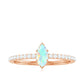 Certified Real Marquise Ethiopian Opal Promise Ring with Diamond