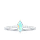 Certified Real Marquise Ethiopian Opal Promise Ring with Diamond