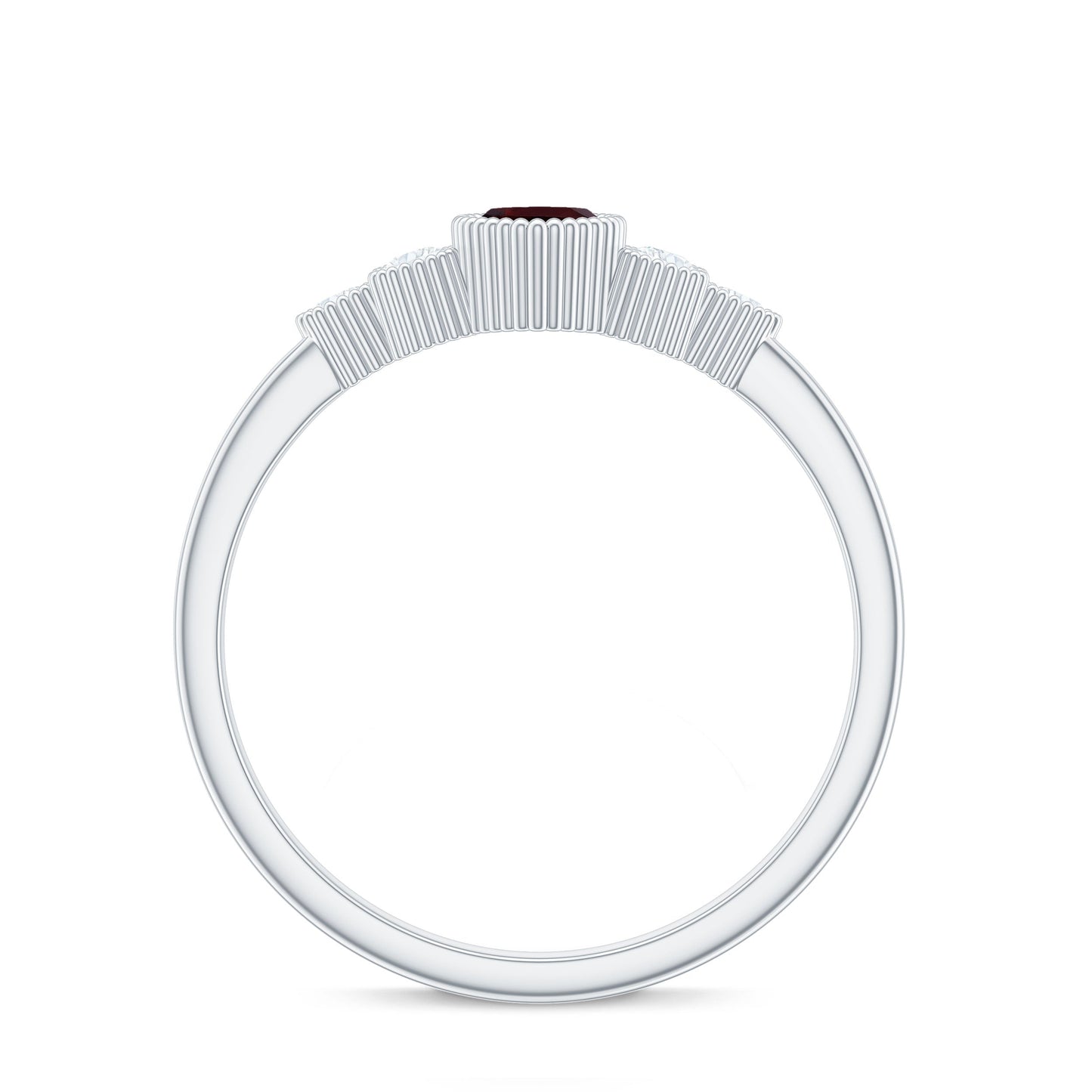 Anillo de compromiso de granate marquesa natural de 0,7 quilates con diamantes