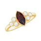 Anillo de compromiso de granate marquesa natural de 0,7 quilates con diamantes