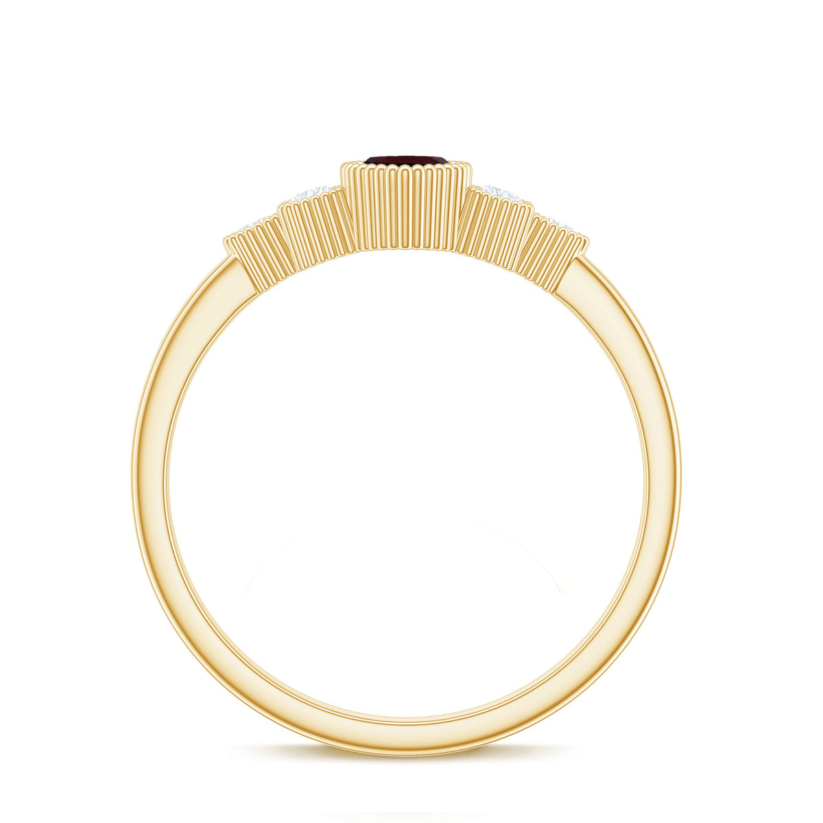 Anillo de compromiso de granate marquesa natural de 0,7 quilates con diamantes