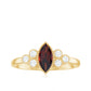 Anillo de compromiso de granate marquesa natural de 0,7 quilates con diamantes