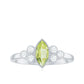 Natural 0.7 Carat Marquise Shape Peridot Engagement Ring with Diamond