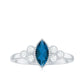 London Blue Topaz Marquise Engagement Ring with Diamond Trio