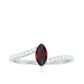 Natural Marquise Garnet Promise Ring with Diamond Bypass Shank