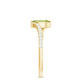 Real 0.7 Carat Peridot Marquise Promise Ring with Diamond Bypass Shank