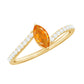 Bypass Engagement Ring with 0.3 Carat Fire Opal and Diamond