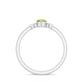Natural 0.7 Carat Marquise Peridot Promise Ring with Diamond