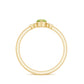 Natural 0.7 Carat Marquise Peridot Promise Ring with Diamond