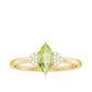 Natural 0.7 Carat Marquise Peridot Promise Ring with Diamond