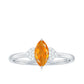 Marquise Solitaire Fire Opal Engagement Ring with Diamond