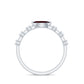 Natural Marquise Garnet Diamond Promise Ring in East West Style
