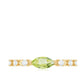 Anillo de peridoto de 0,75 quilates en orientación este-oeste con acento de diamante