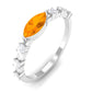 East West Marquise Fire Opal and Diamond Engagement Ring