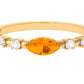 East West Marquise Fire Opal and Diamond Engagement Ring