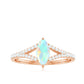 Natural Opal Marquise Engagement Ring with Diamond Split Shank