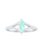 Natural Opal Marquise Engagement Ring with Diamond Split Shank