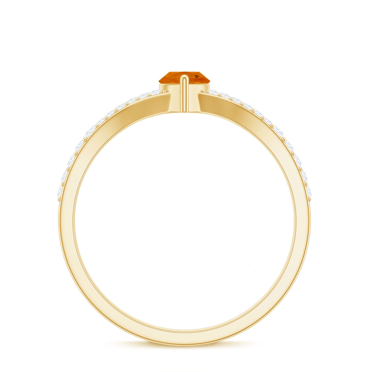 Marquise Fire Opal Split Shank Engagement Ring with Diamond