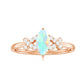 Anillo de compromiso de diamante con ópalo marquesa natural y certificado