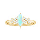 Anillo de compromiso de diamante con ópalo marquesa natural y certificado
