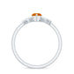 0.3 Carat Fire Opal Marquise Solitaire Ring with Diamond