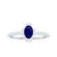 Natural 0.6 Carat Blue Sapphire Oval Engagement Ring with Diamond
