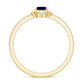 Natural 0.6 Carat Blue Sapphire Oval Engagement Ring with Diamond