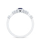 Vintage Looking Blue Sapphire Oval Engagement Ring with Diamond