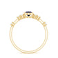 Vintage Looking Blue Sapphire Oval Engagement Ring with Diamond