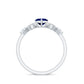Natural 0.6 Carat Blue Sapphire Heart Promise Ring with Diamond